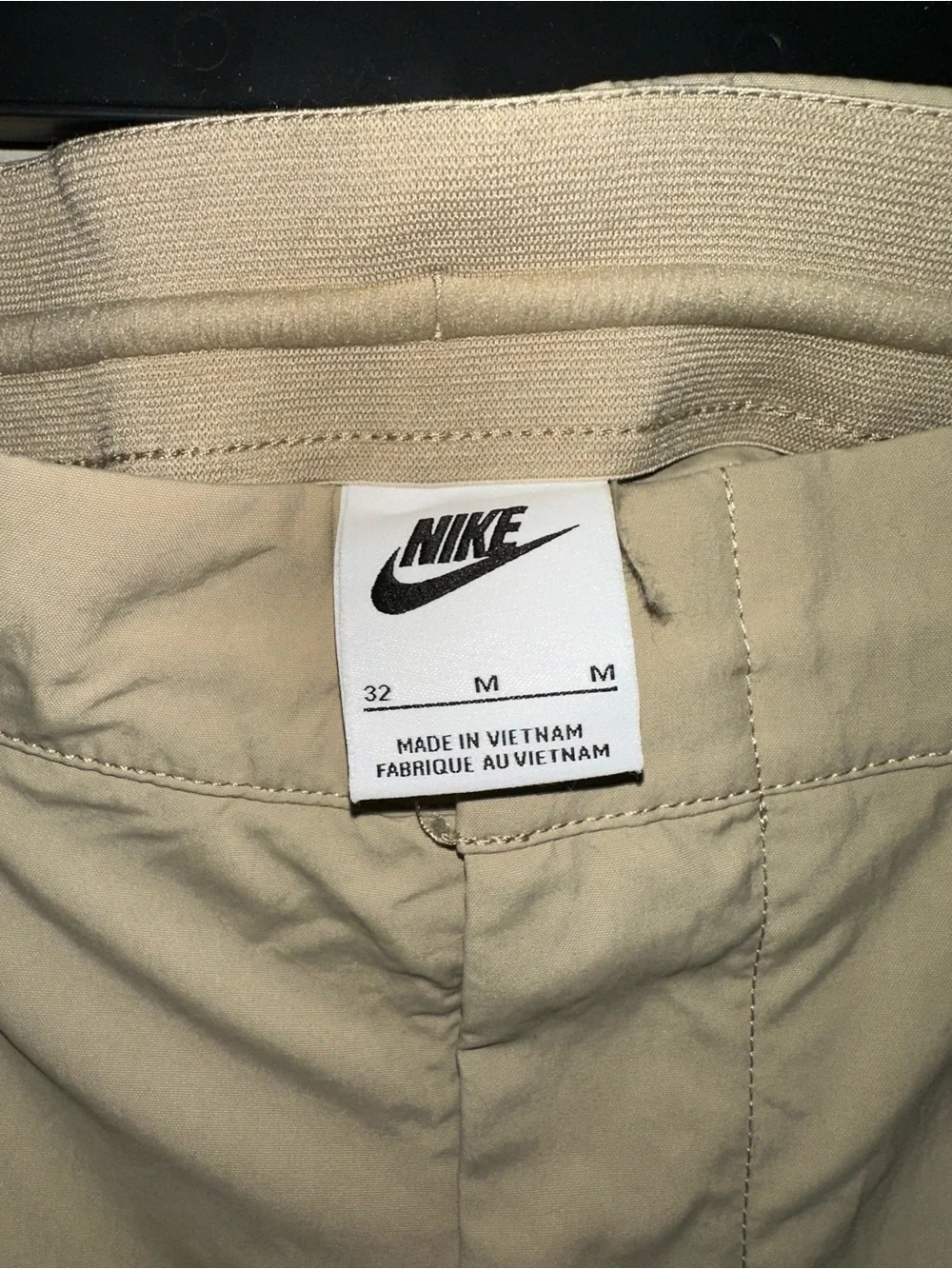 Nike Men's Khaki Cargo Track Pants with Zip Pockets
